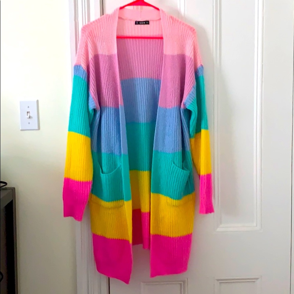 Shein Rainbow cardigan - pastel